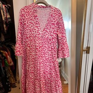 Pink, leopard maxi dress
